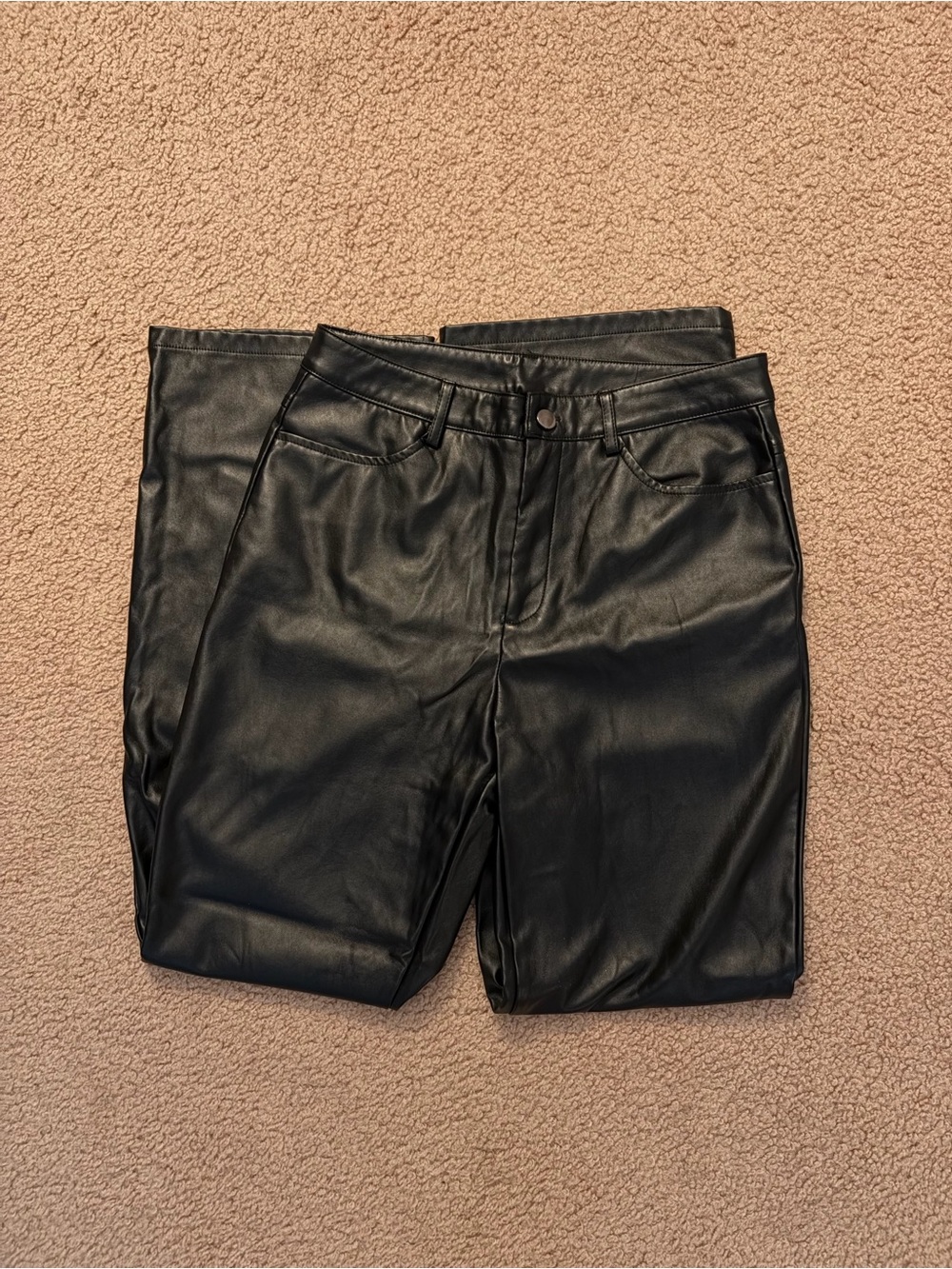 SHEIN Black Faux Leather Pants